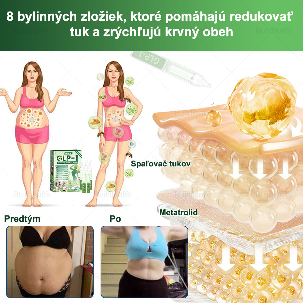 ✨BuildLeaf® GLP-1 6-v-1 Health Solution Perorálna tekutina (Len raz denne, viditeľné zmeny už za 7 dní) Pre obezitu, kardiovaskulárne ochorenia, cukrovku, spánkové apnoe, zdravie čriev, problémy s kĺbmi a ďalšie