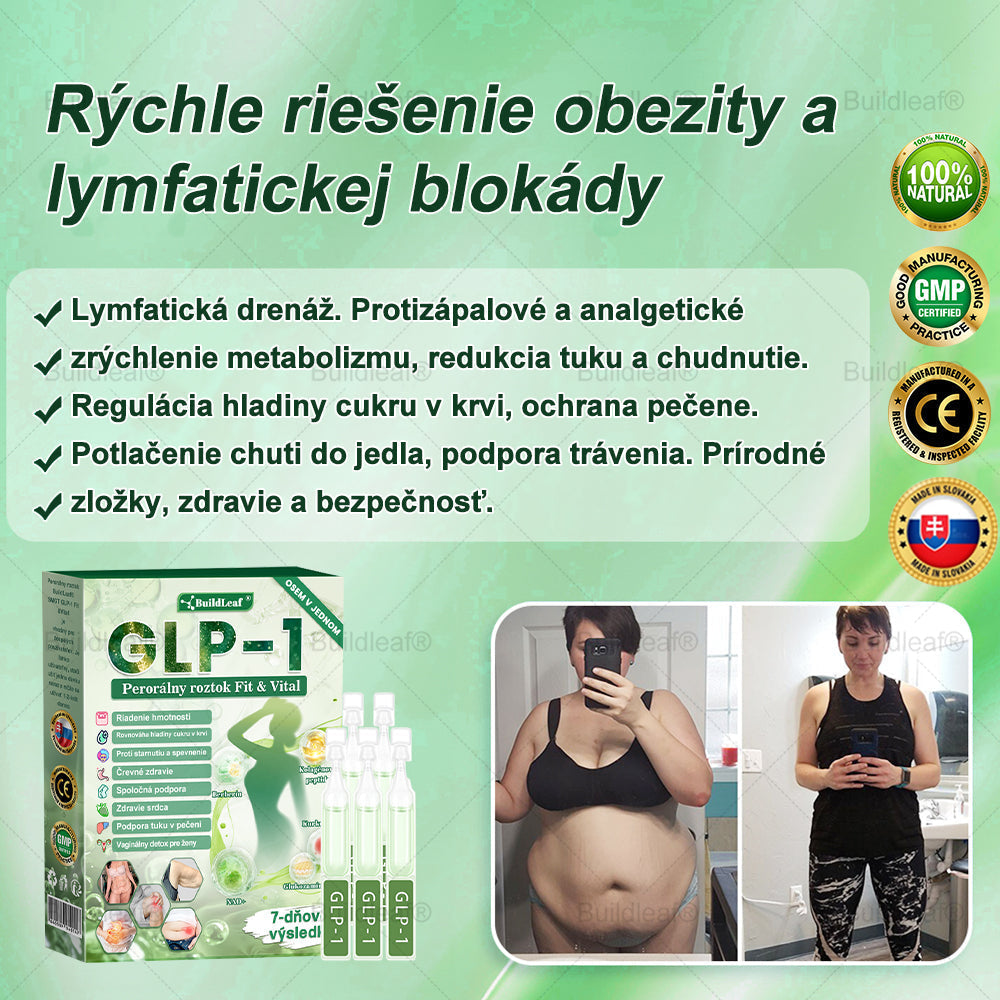 ✨BuildLeaf® GLP-1 6-v-1 Health Solution Perorálna tekutina (Len raz denne, viditeľné zmeny už za 7 dní) Pre obezitu, kardiovaskulárne ochorenia, cukrovku, spánkové apnoe, zdravie čriev, problémy s kĺbmi a ďalšie