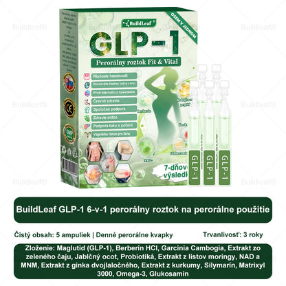 ✨BuildLeaf® GLP-1 6-v-1 Health Solution Perorálna tekutina (Len raz denne, viditeľné zmeny už za 7 dní) Pre obezitu, kardiovaskulárne ochorenia, cukrovku, spánkové apnoe, zdravie čriev, problémy s kĺbmi a ďalšie