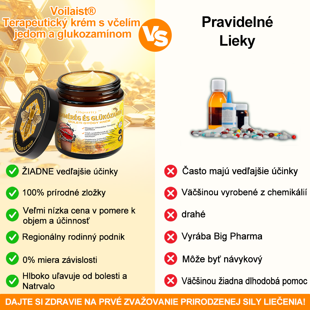 Voilaist® Terapeutický krém s včelím jedom a glukozamínom(Určené pre ľudí v strednom a staršom veku)